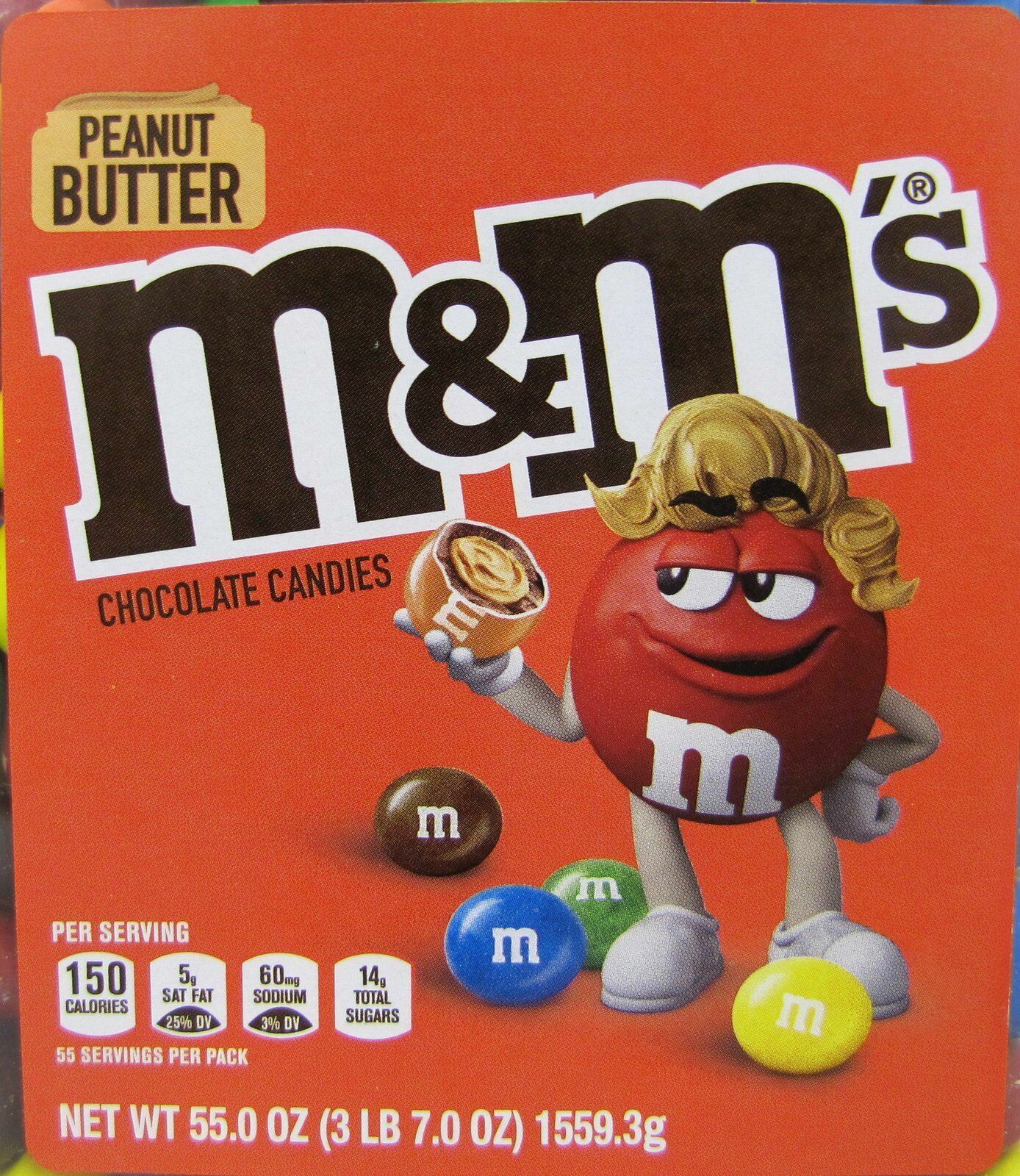 PEANUT BUTTER M&M’s 55 oz Chocolate Candies M & Ms Pantry Jar Sealed