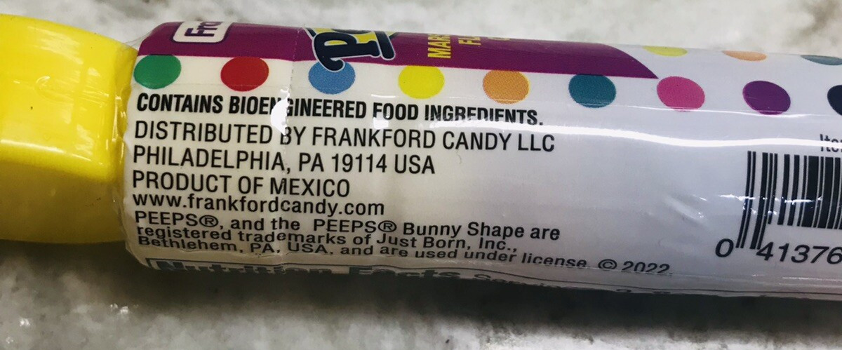 Frankfort Peeps Marshmallow Easter Candy Tube:1.48oz. Yellow See Below