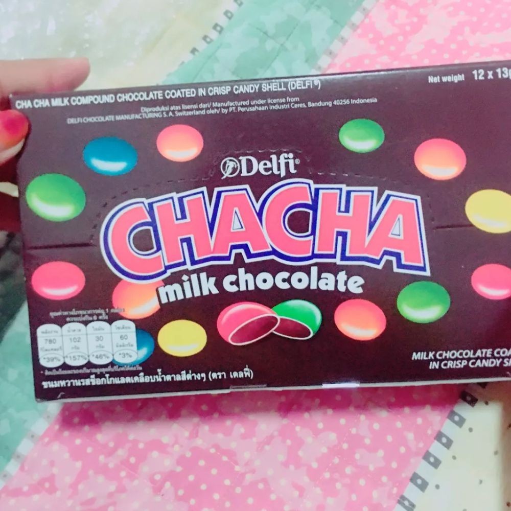 ChaCha Milk Chocolate Snack Delfi Colorful Candy Shell Sweet Treats 12 Pcs