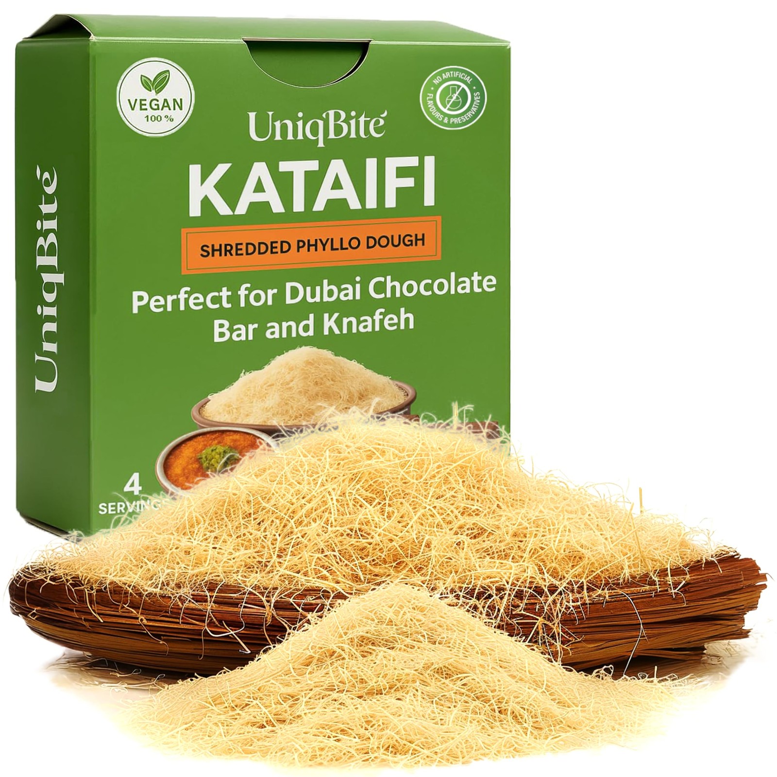 Kataifi Pastry 7 oz – Dried Shredded Fillo Dough for Knafeh and Desserts