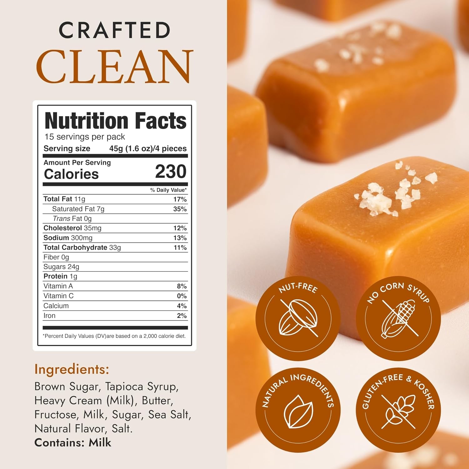 Béquet Celtic Sea Salt Caramels – Soft, Individually 1.5 Pound (Pack of 1)