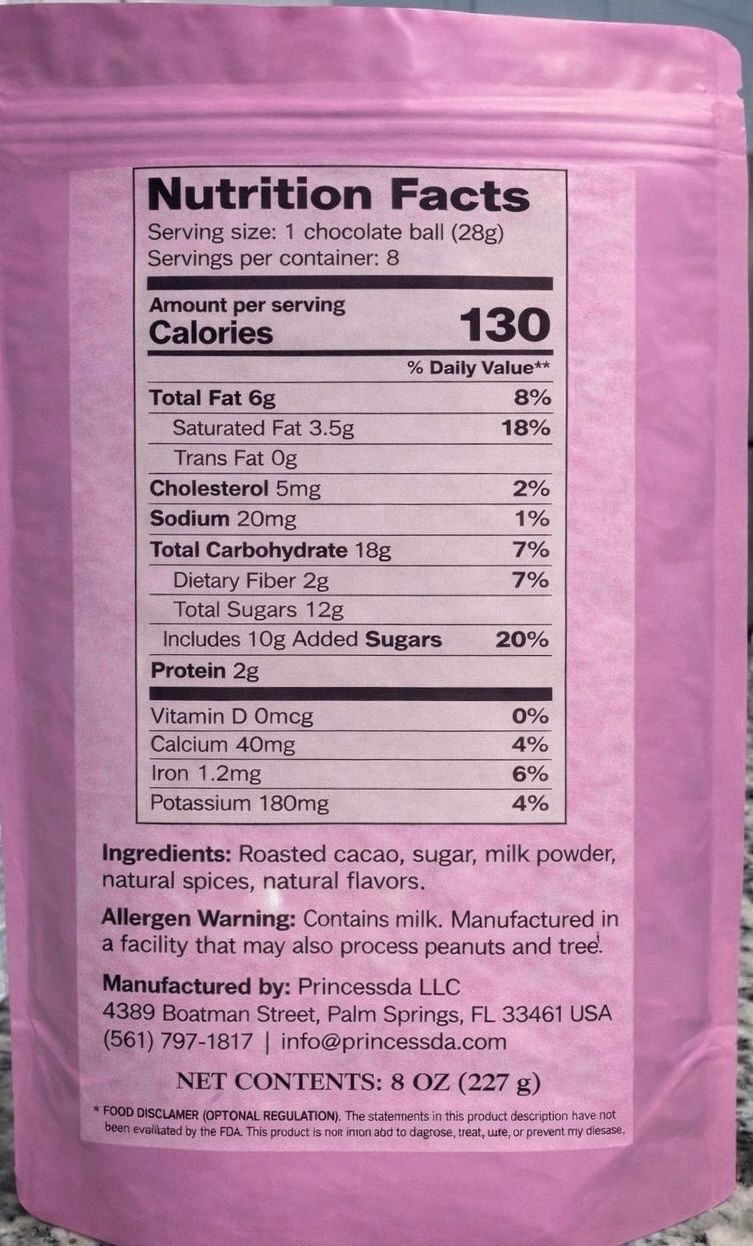 Princessda LLC Boul Chokola Peyi 100% Kakao Haiti Dark Chocolate Balls 8oz