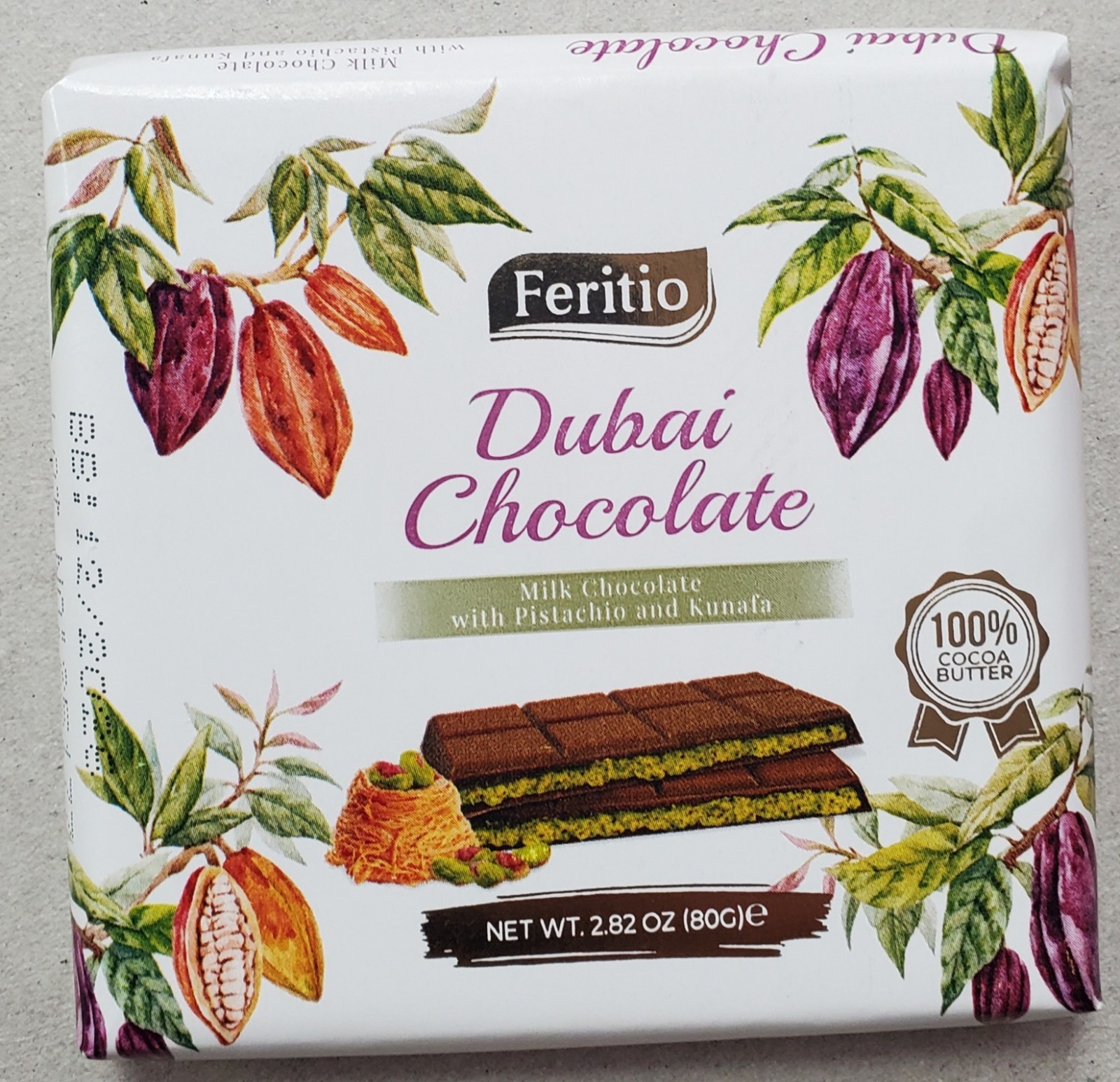 Dubai Chocolate Bar 80g – Viral Chocolate – Premium Knafeh, Pistachio