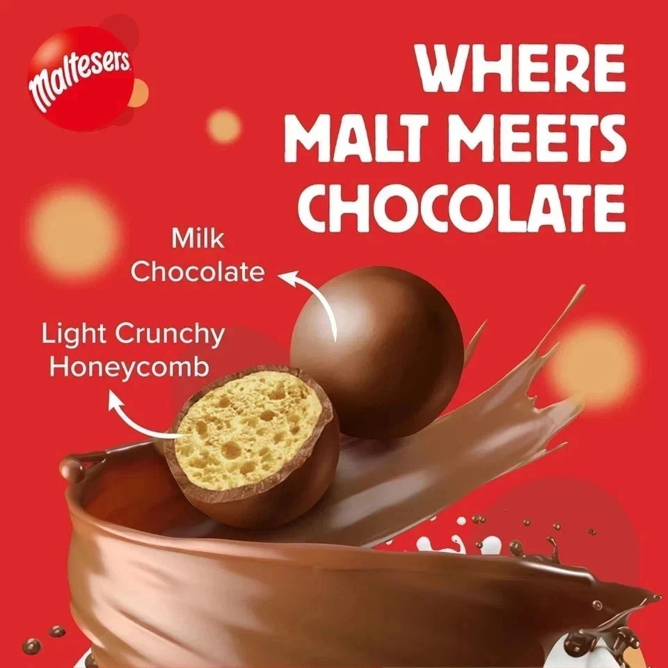 Maltesers Chocolate Bucket 400g, Irresistibly Delicious Malt Chocolate, Crispy
