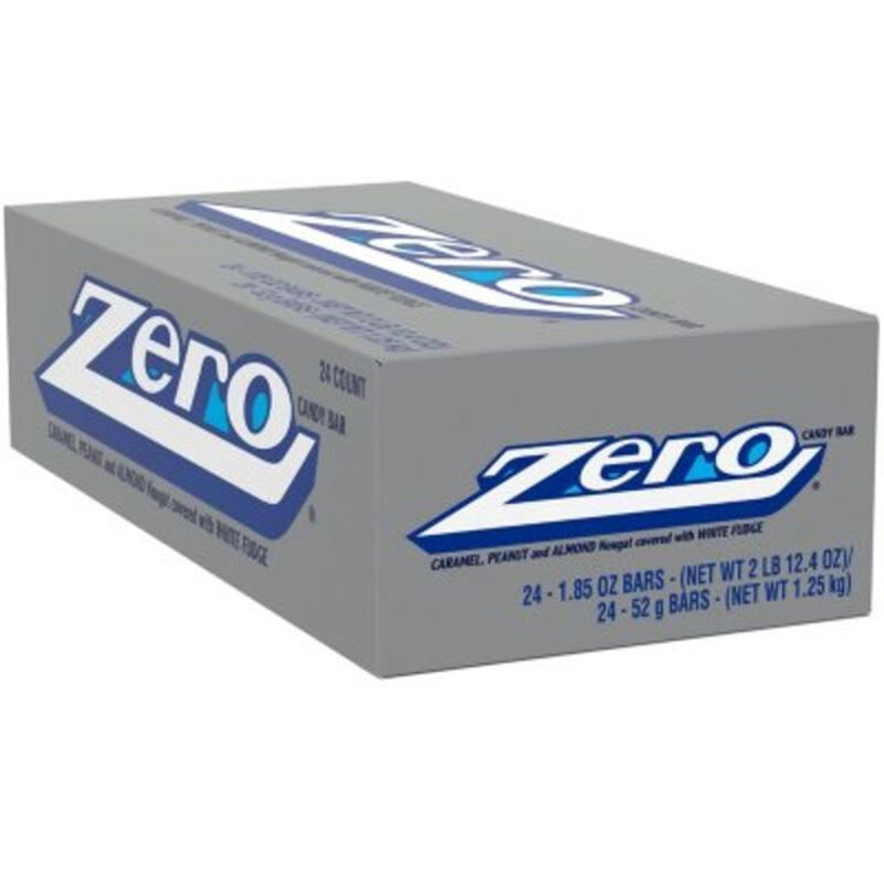 Zero Bar: Caramel Nougat Peanut Covered in White Fudge- 12 Pack Bar None