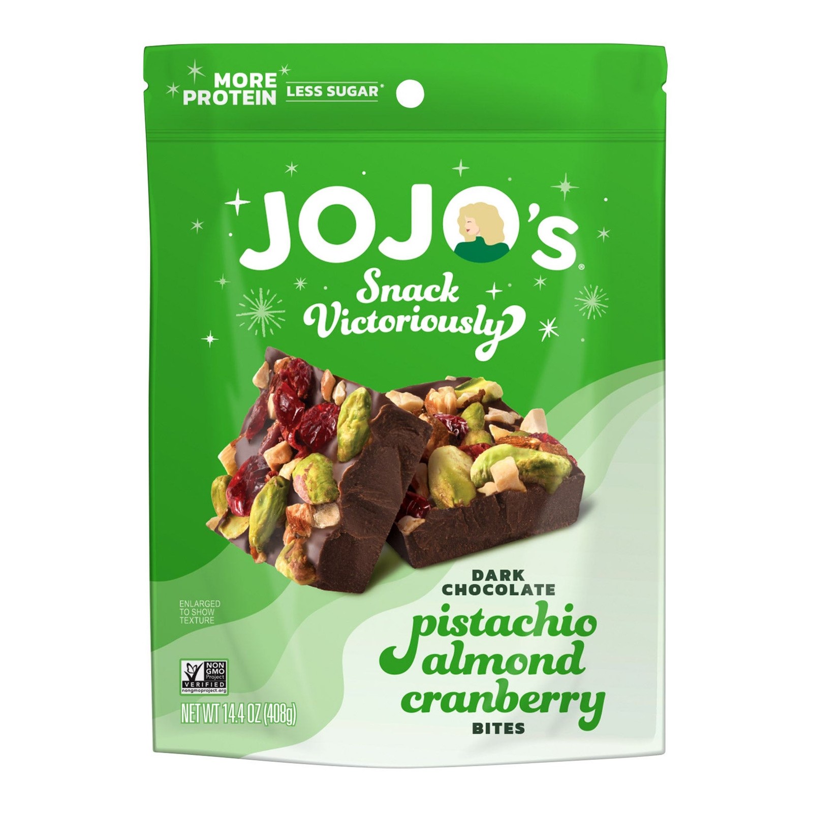 Jojo’s Dark Chocolate Pistachio Almond Cranberry Bites, 14.4 oz