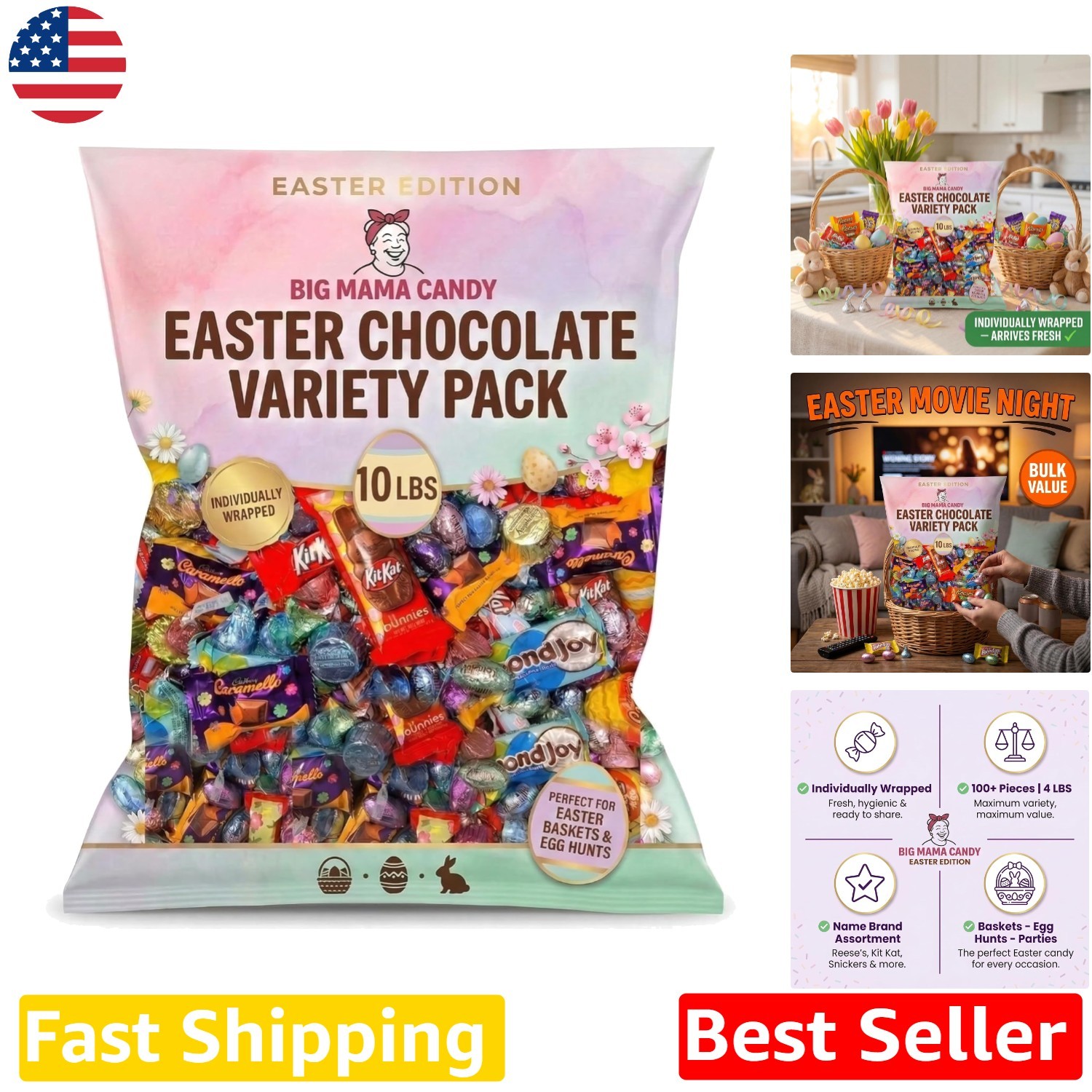 10lb Easter Chocolate Mix – Individually Wrapped Holiday Candy