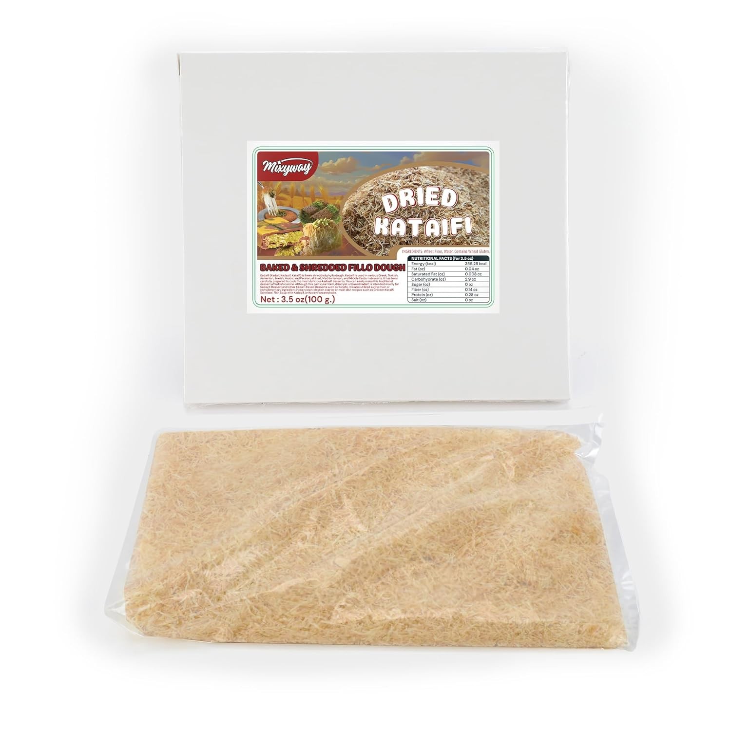 Toasted Kataifi Pastry -Baked & Roasted Shredded Fillo Dough 3.5 Oz