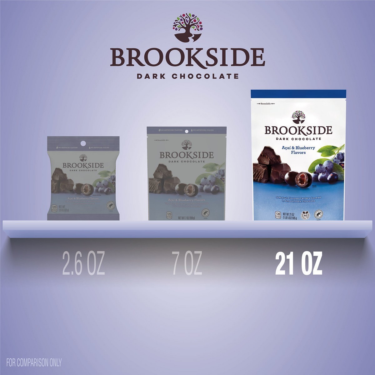 Brookside Dark Chocolate, Acai and Blueberry Snacking Chocolate Candy – 21oz