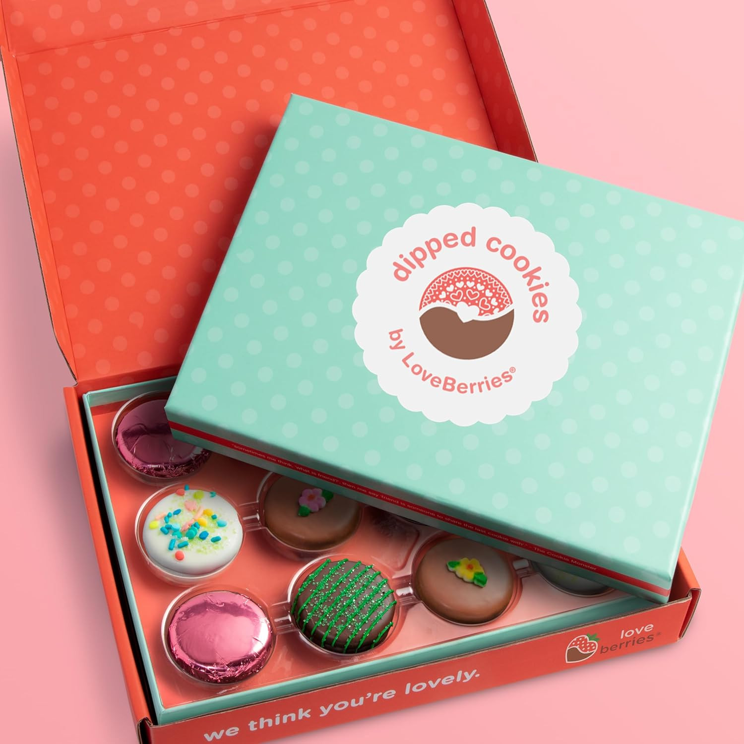 Spring Fling Chocolatey Covered Sandwich Cookies Gift Box by Love Berries
