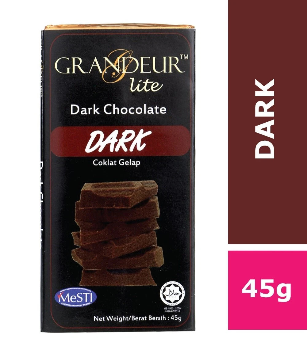 GRANDEUR Dark Chocolate Bar 45g Coklat Langkawi Murah Halal Viral Sedap Borong