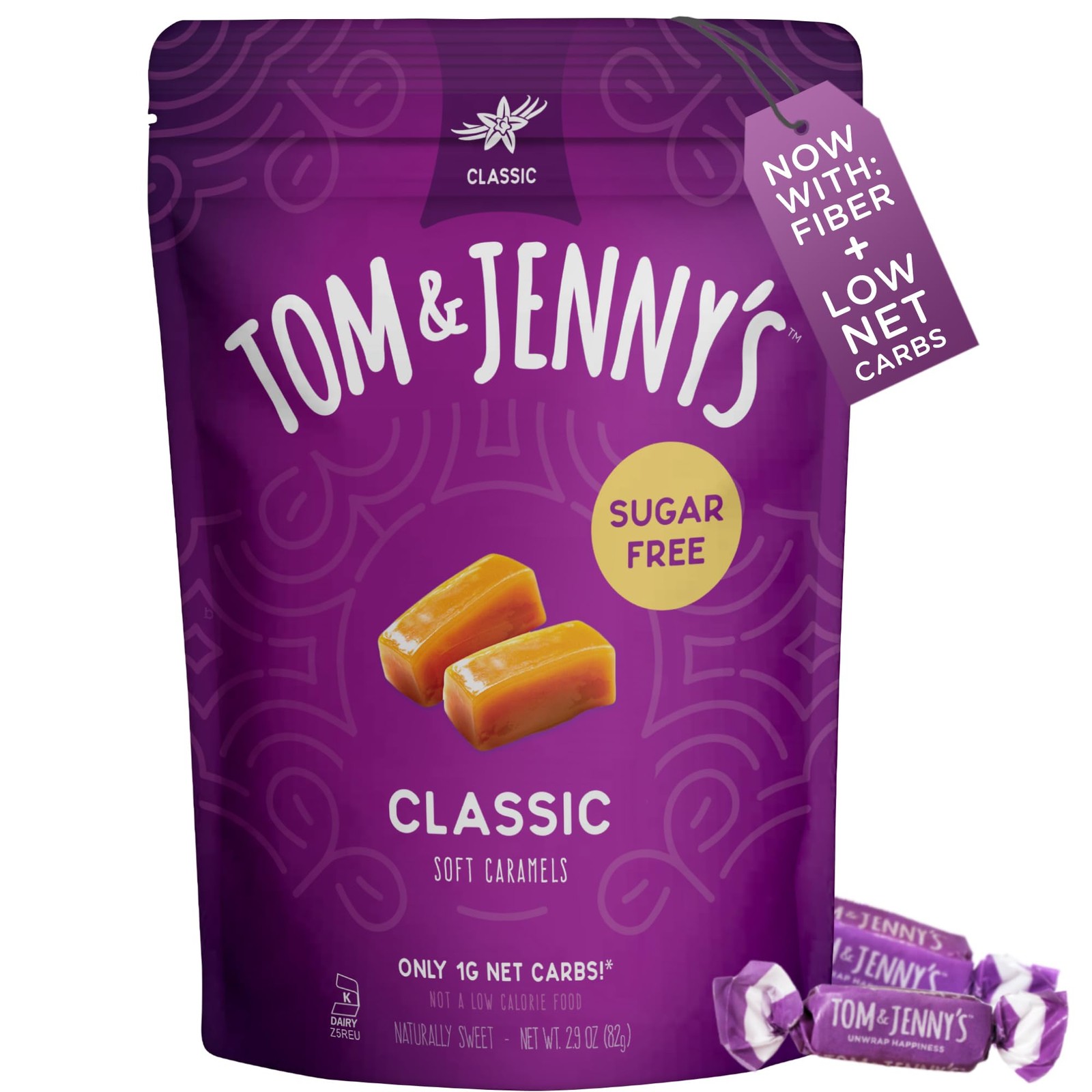Sugar-Free Keto Caramels – Sea Salt & Vanilla, Low Carb, Zero Sugar, 1 Pack