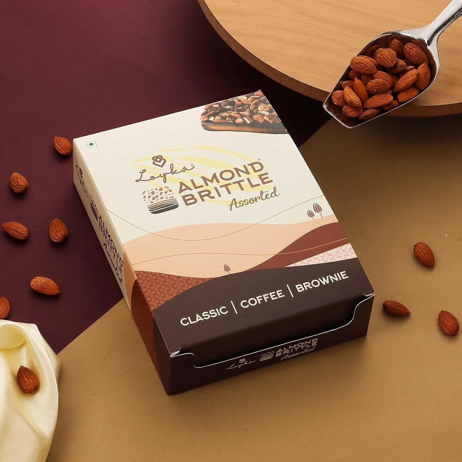 Loyka Almond Brittle Assorted Choco Box – 12 pcs Free Shipping World Wide