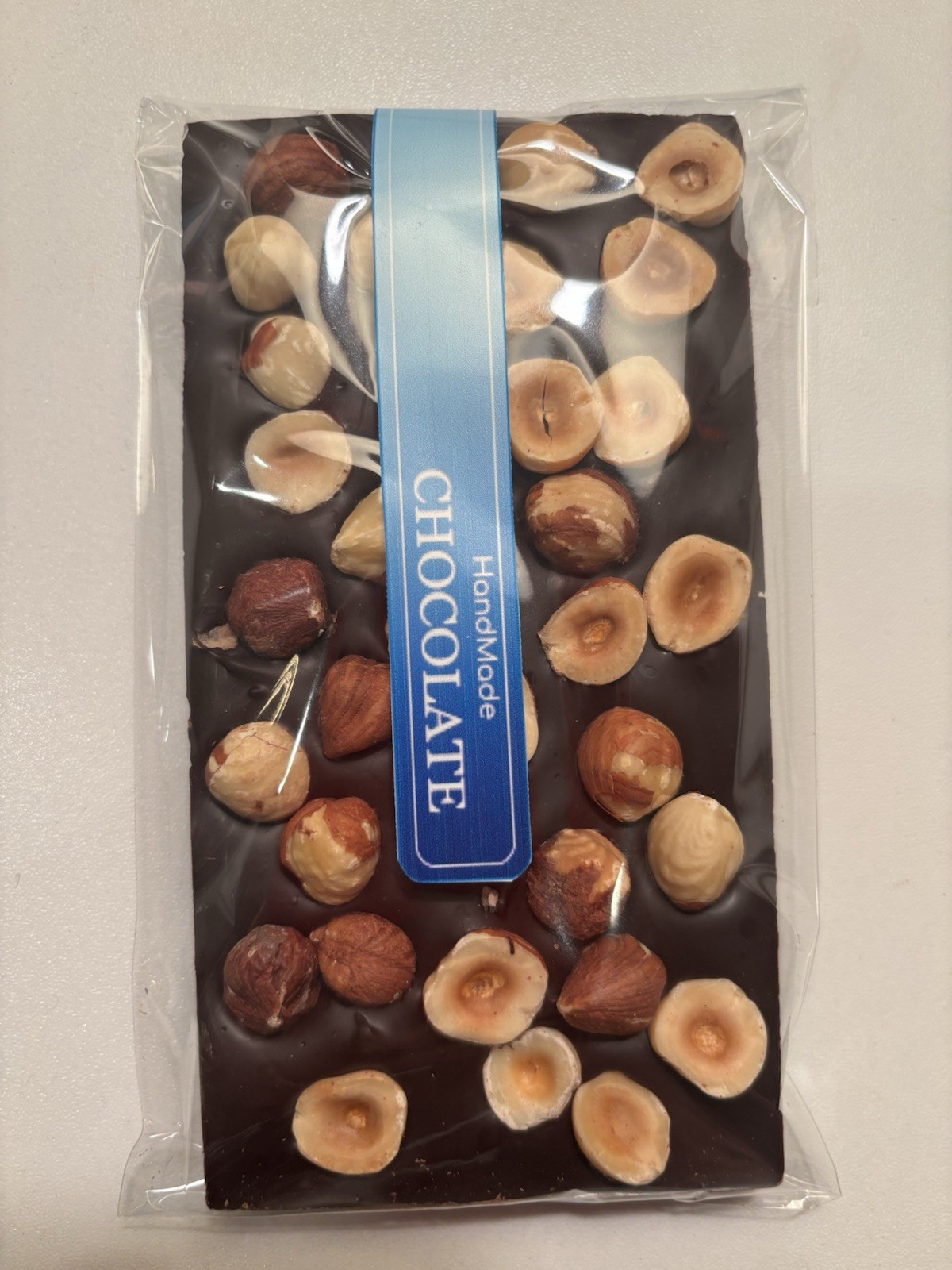 Belgian Dark chocolate bars with whole Hazelnut hand made chocolate 100g!