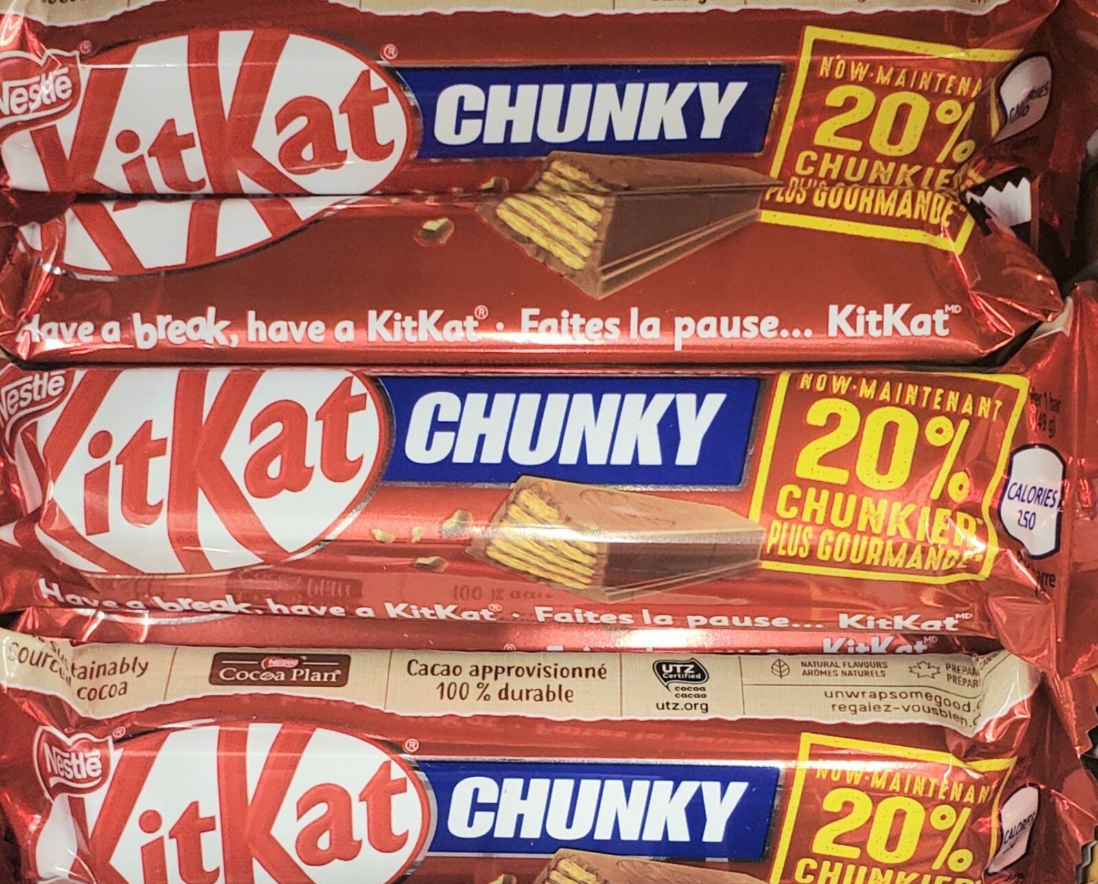 20 x Kit Kat kitkat Chunky Chocolate Candy Bar Nestle Canadian 50g each