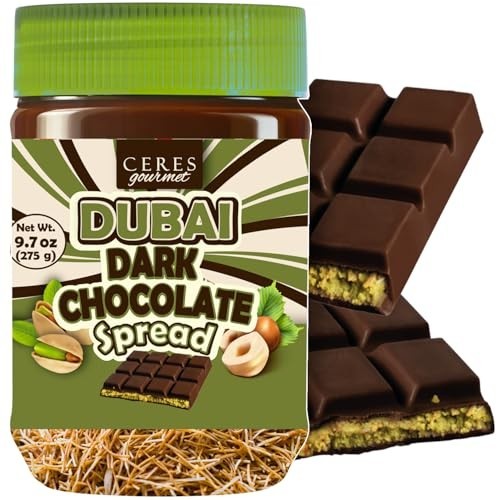 Gourmet Dark Chocolate Spread 9.7 oz – Luxury Pistachio Dip & Gift Treat