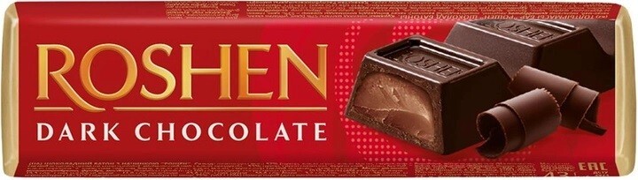 Ukrainian Dark Chocolate Bars Fondant-Chocolate Candy Sweets by Roshen 43gx30pcs