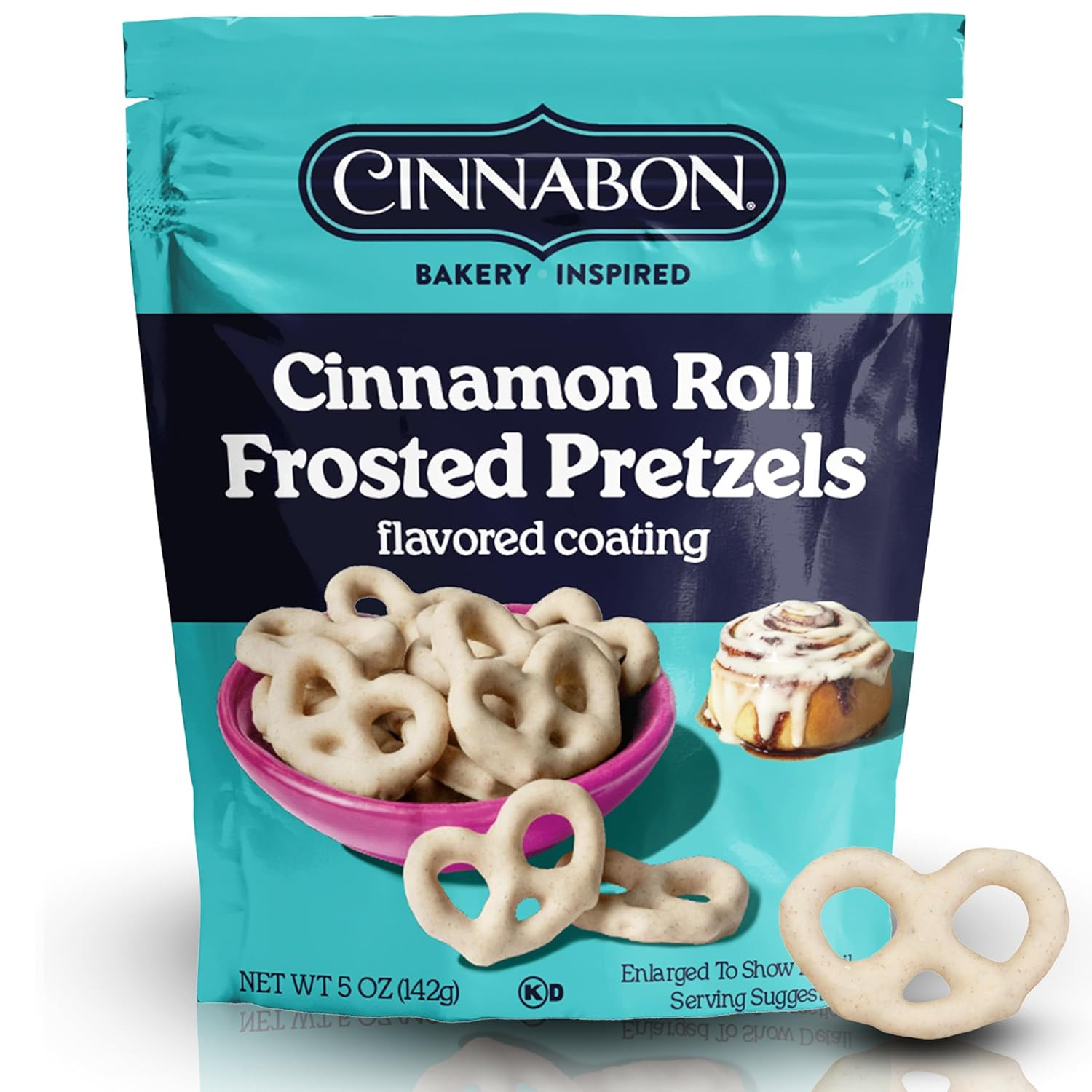 Cinnabon Bun Covered Pretzels | 5 Oz Bags (Pack of 3) | No Artificial Flavors, P