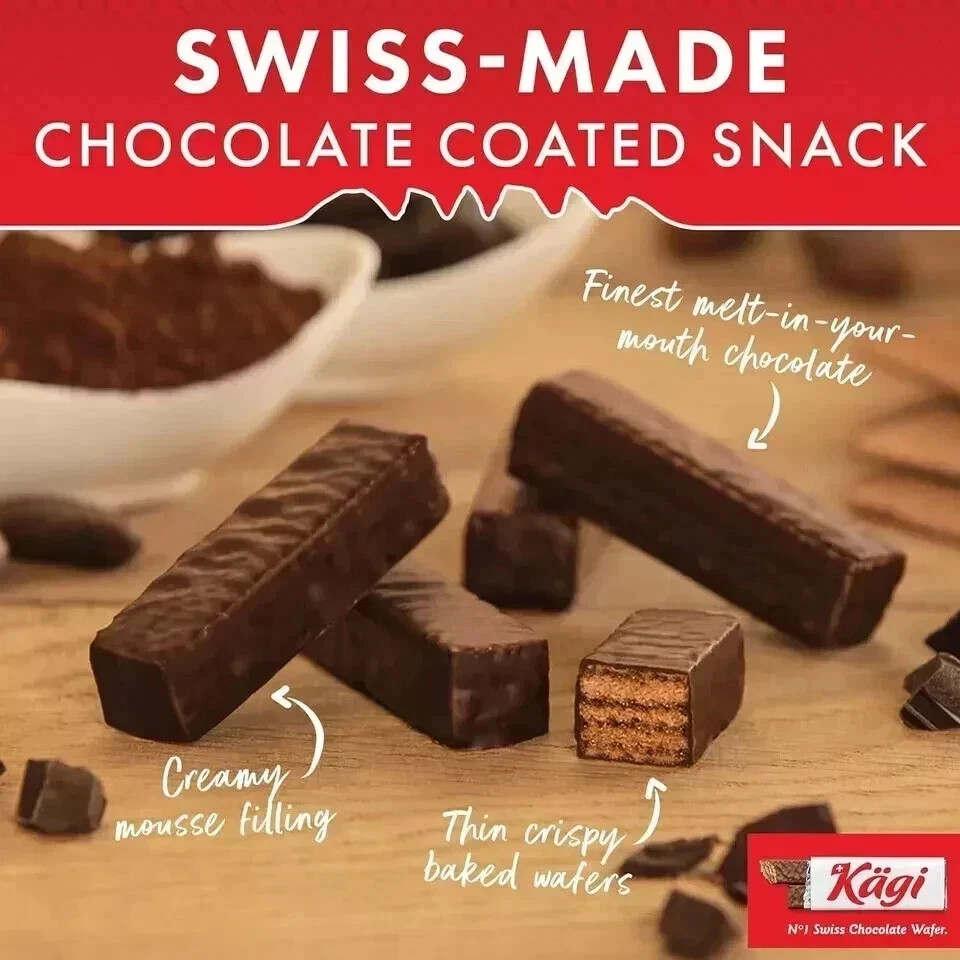 Kägi Swiss Dark Chocolate Covered Mini Wafers 125g Free Shipping World Wide
