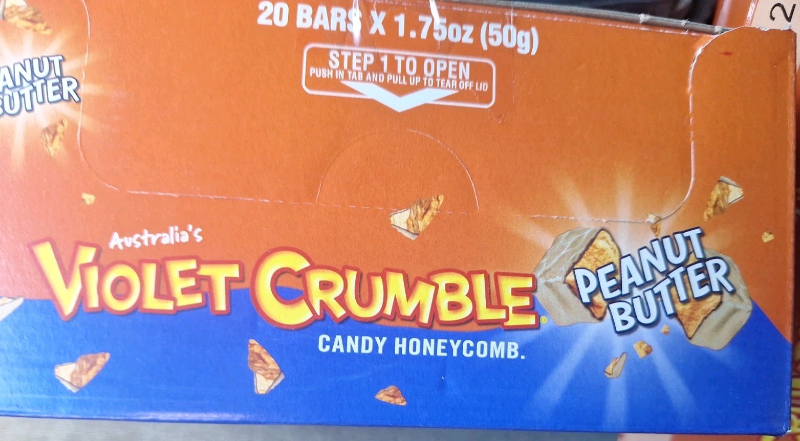 Violet Crumble Peanut Butter Candy Bars 20 Count Display Box Best By 11/2026
