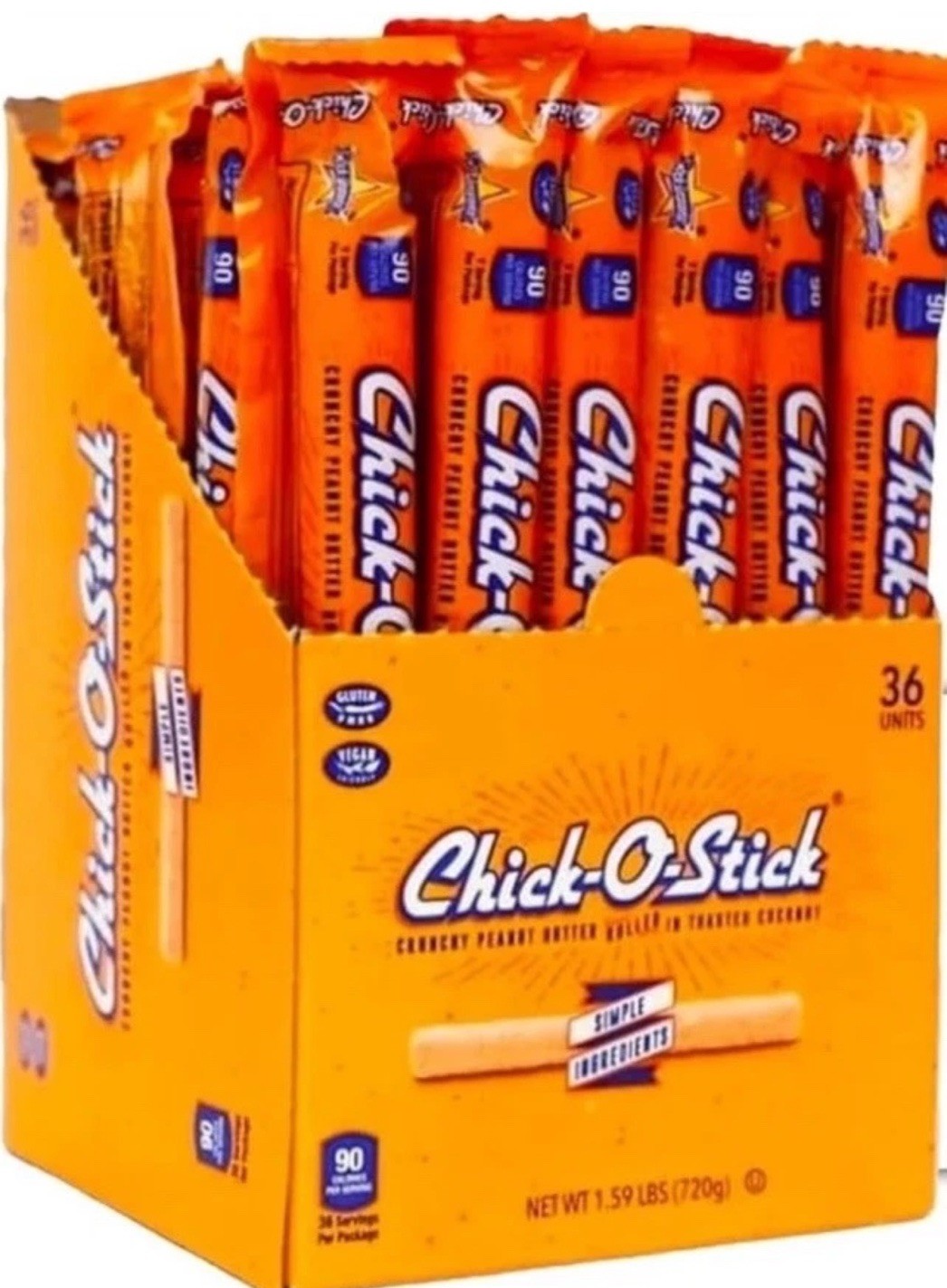 Atkinson’s Chick-O-Stick Peanut Butter Candy Sticks Toasted Coconut 36 Ct 720g