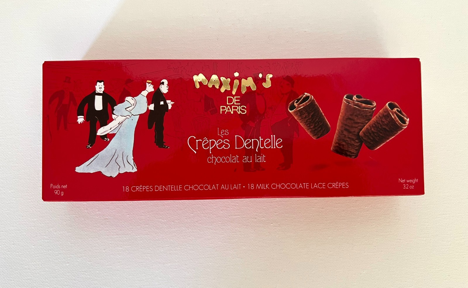 Maxim’s, Milk Chocolate Lace Crepes, FRANCE – NEW, Sealed Box