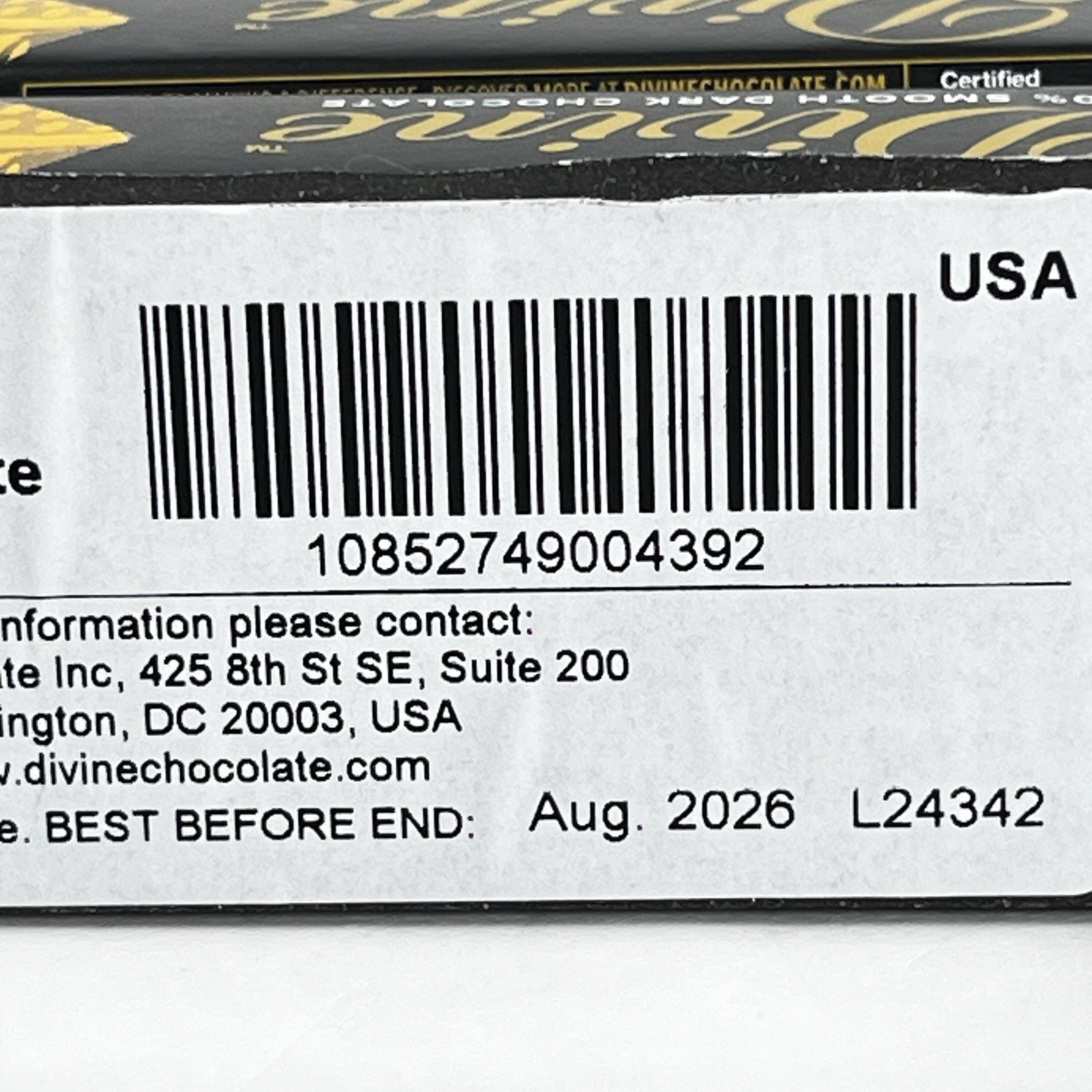 Divine 70% DARK Chocolate-18/1.2oz.-B.B.Date: August 2026-No Seed Oils-Vegan