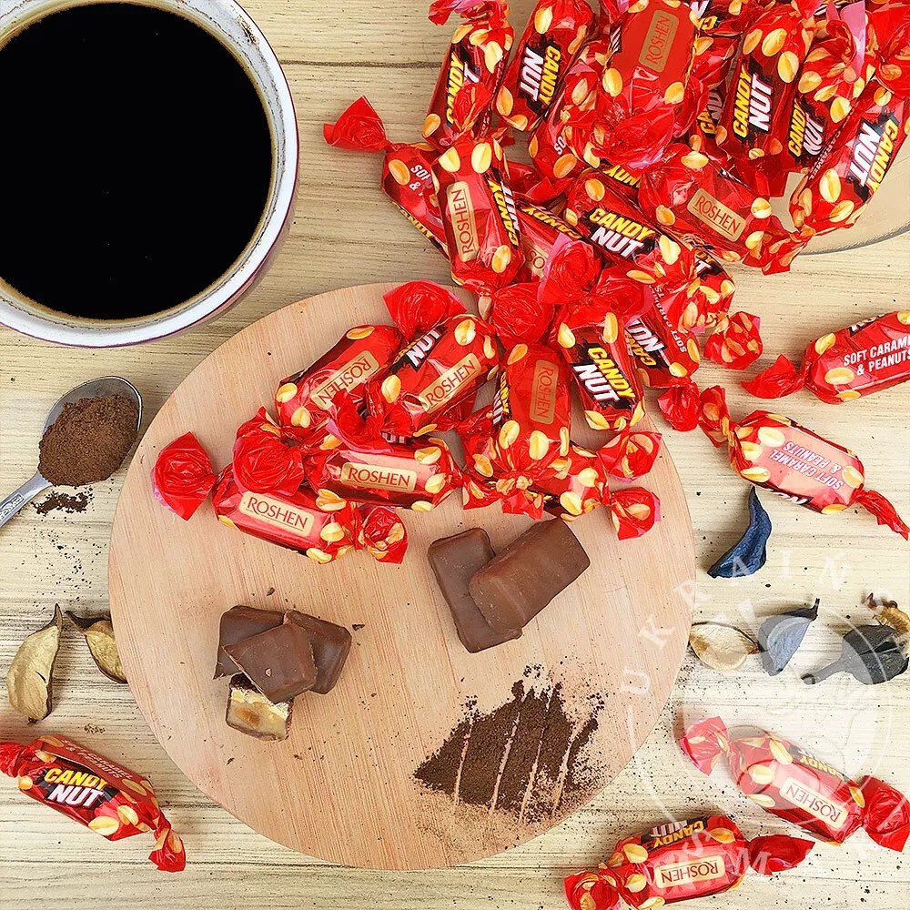 Roshen Nut Soft Chocolate Caramel with Peanuts Ukrainian Candy
