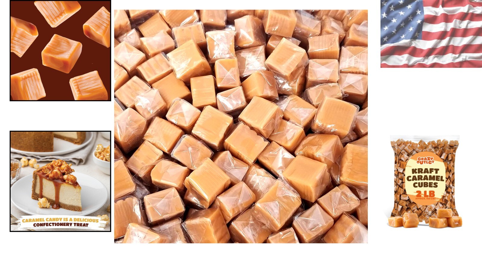 Timeless Soft Caramel Cubes – 2 lbs of Individually Wrapped Vanilla Delights