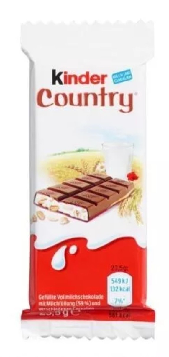 New Kinder Country Milk and Cereal Chocolate Bar .83 oz (Pack of 40) – Chocolate