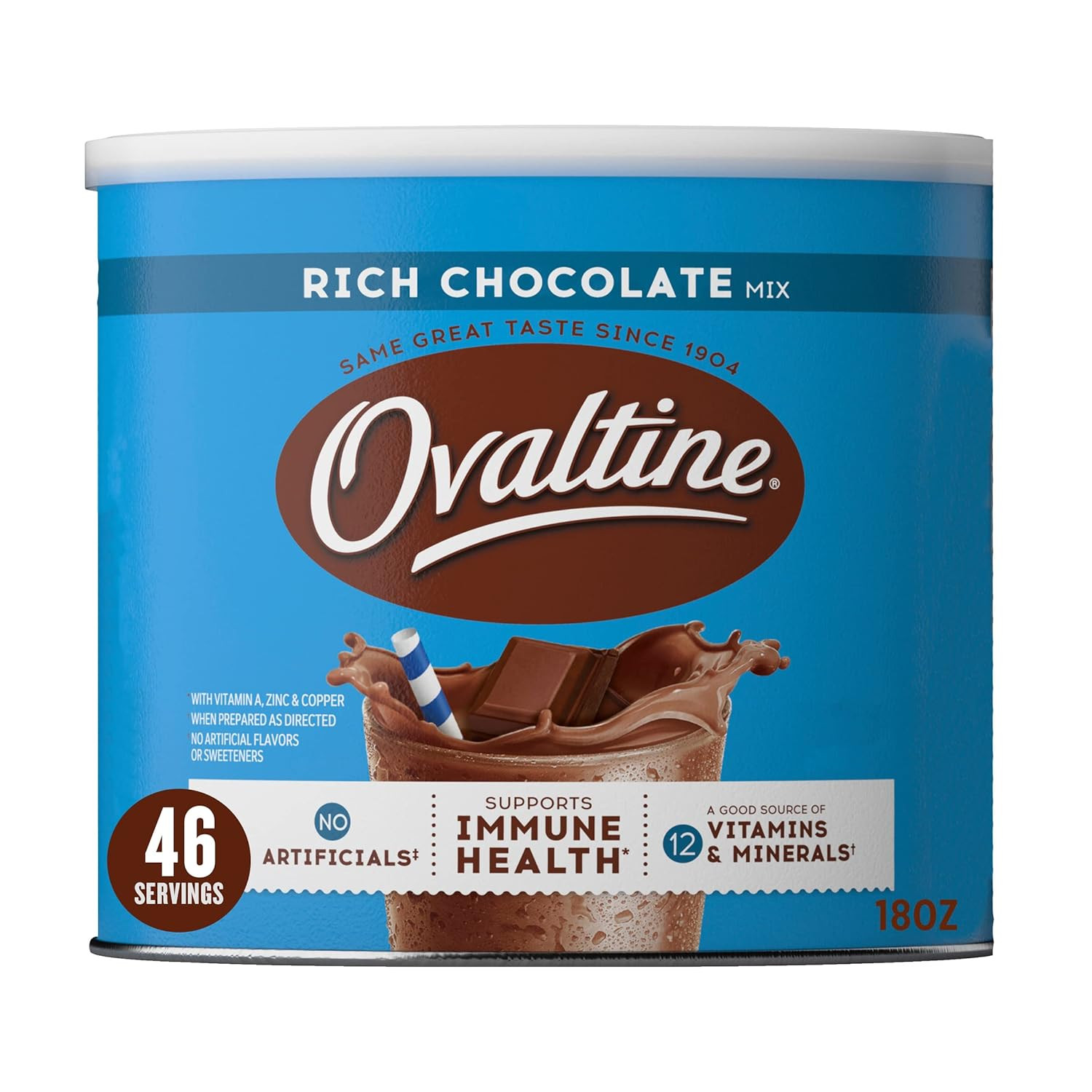 Rich Chocolate Milk Mix 18 Oz. Canister (Pack of 4)