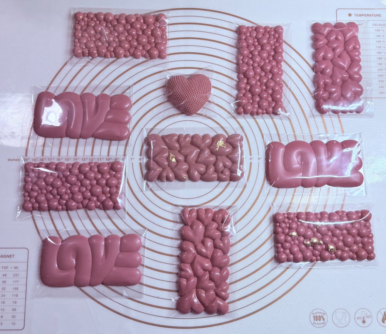 Ruby Chocolate Valentines Gift Set 11 Unique Bars Premium Art chocolate 1100g.