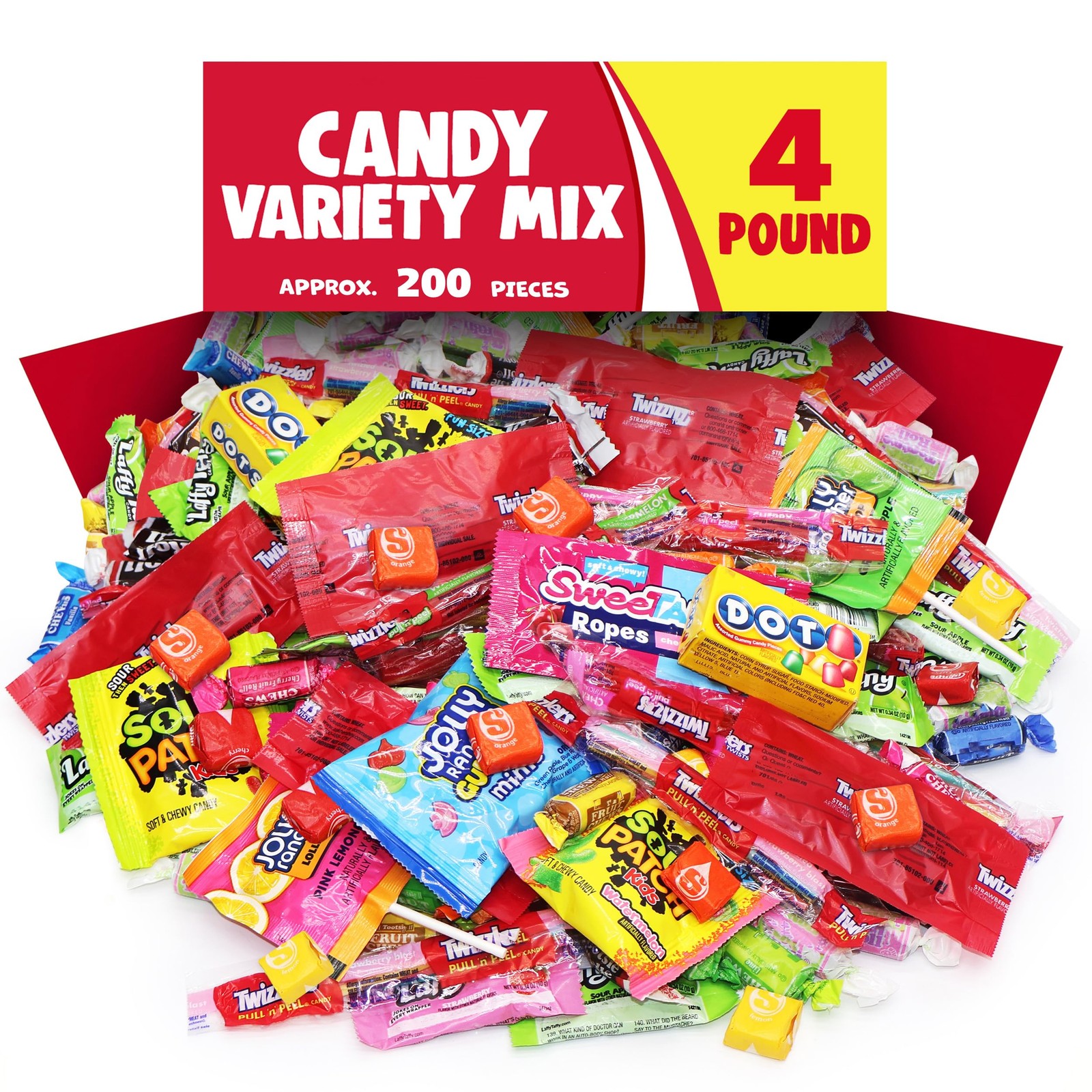 Bulk Candy Variety Pack – 4 Pound (Approx. 200 Pieces) Individually Wrapped A…