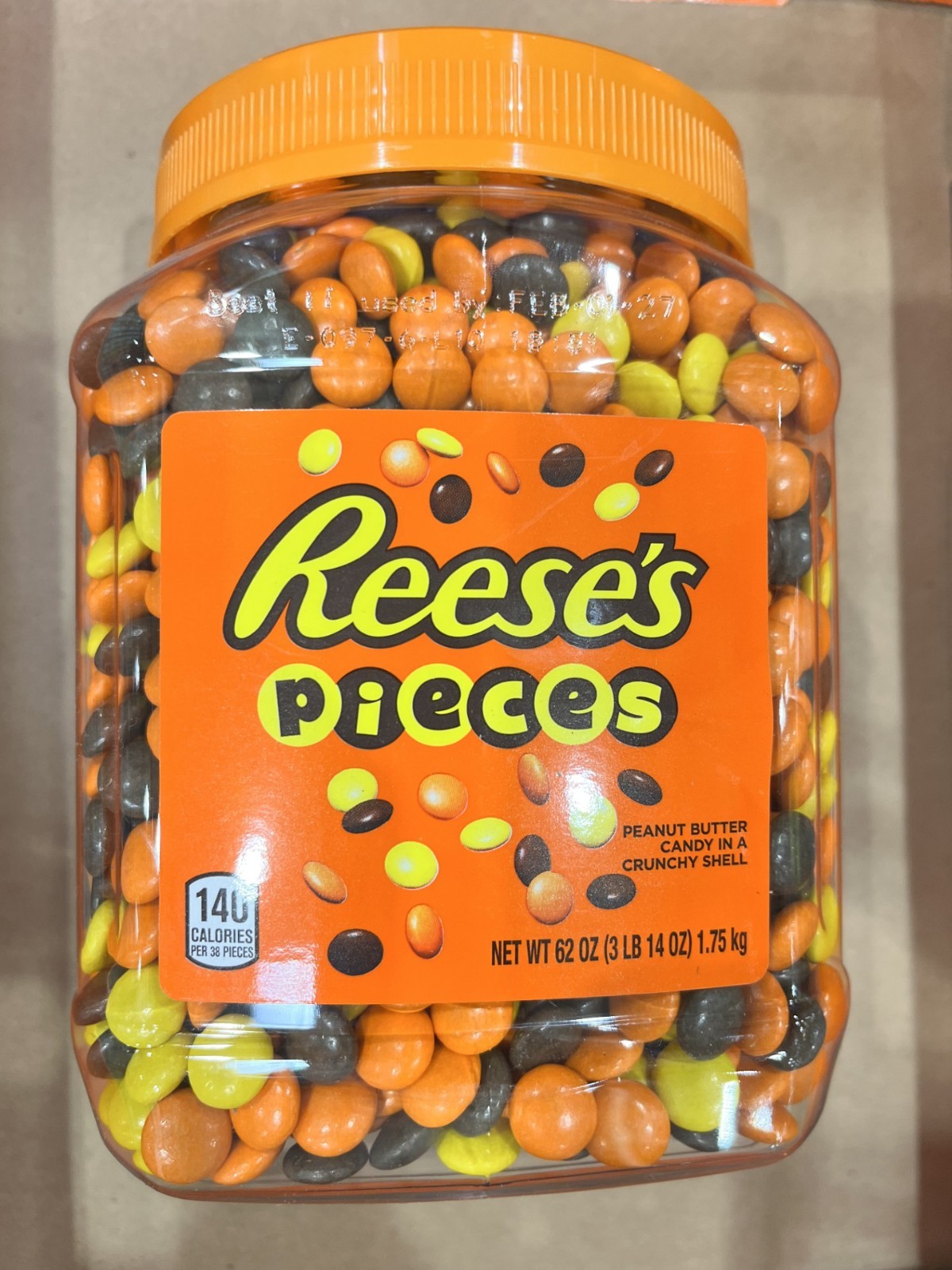 Reese’s Pieces Peanut Butter Candy, 62 oz Jar