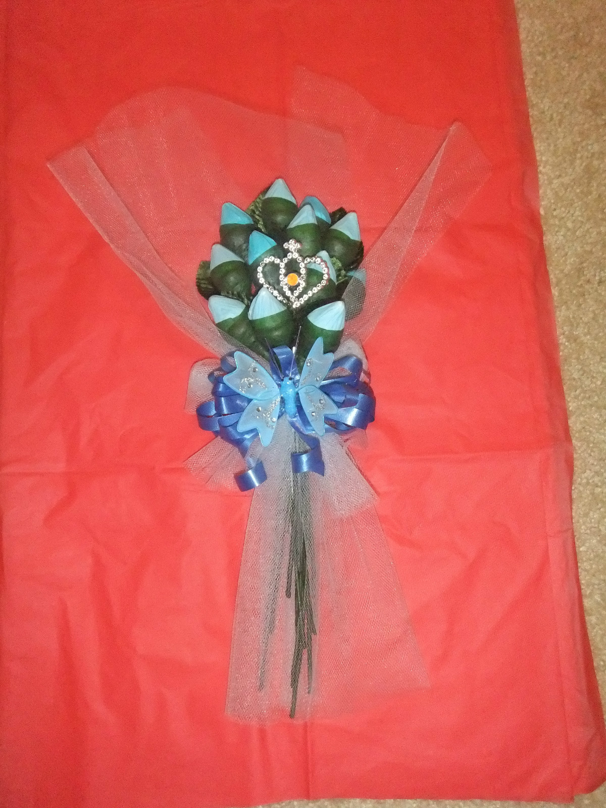 HERSHEY KISS CHOCOLATE ROSES 12 rose & BOW, U PICK COLOR, GIFT FAVORS FREE SHIP