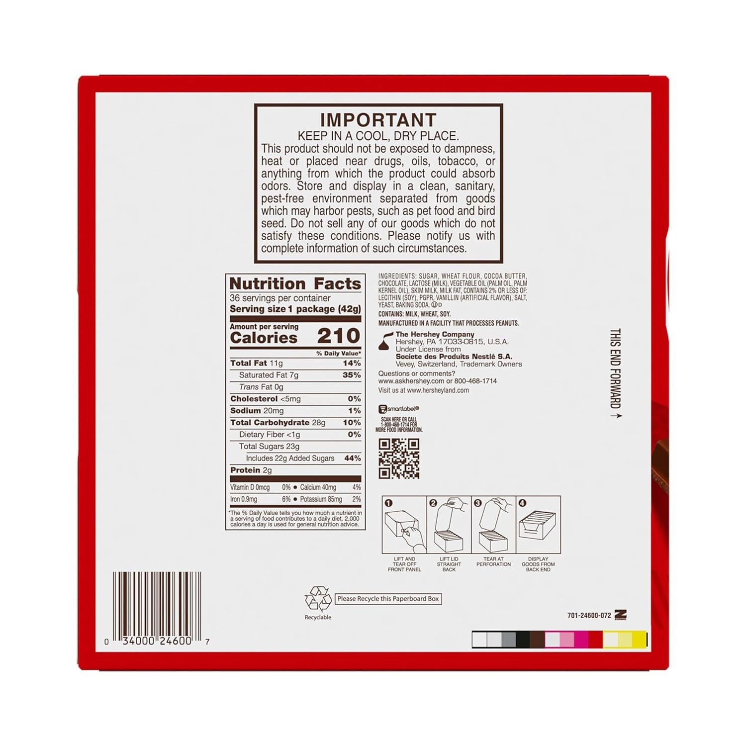 Bulk Milk Chocolate Wafer Bars, 36 x 1.5 oz Packs – Kosher & Perfect for Sharing