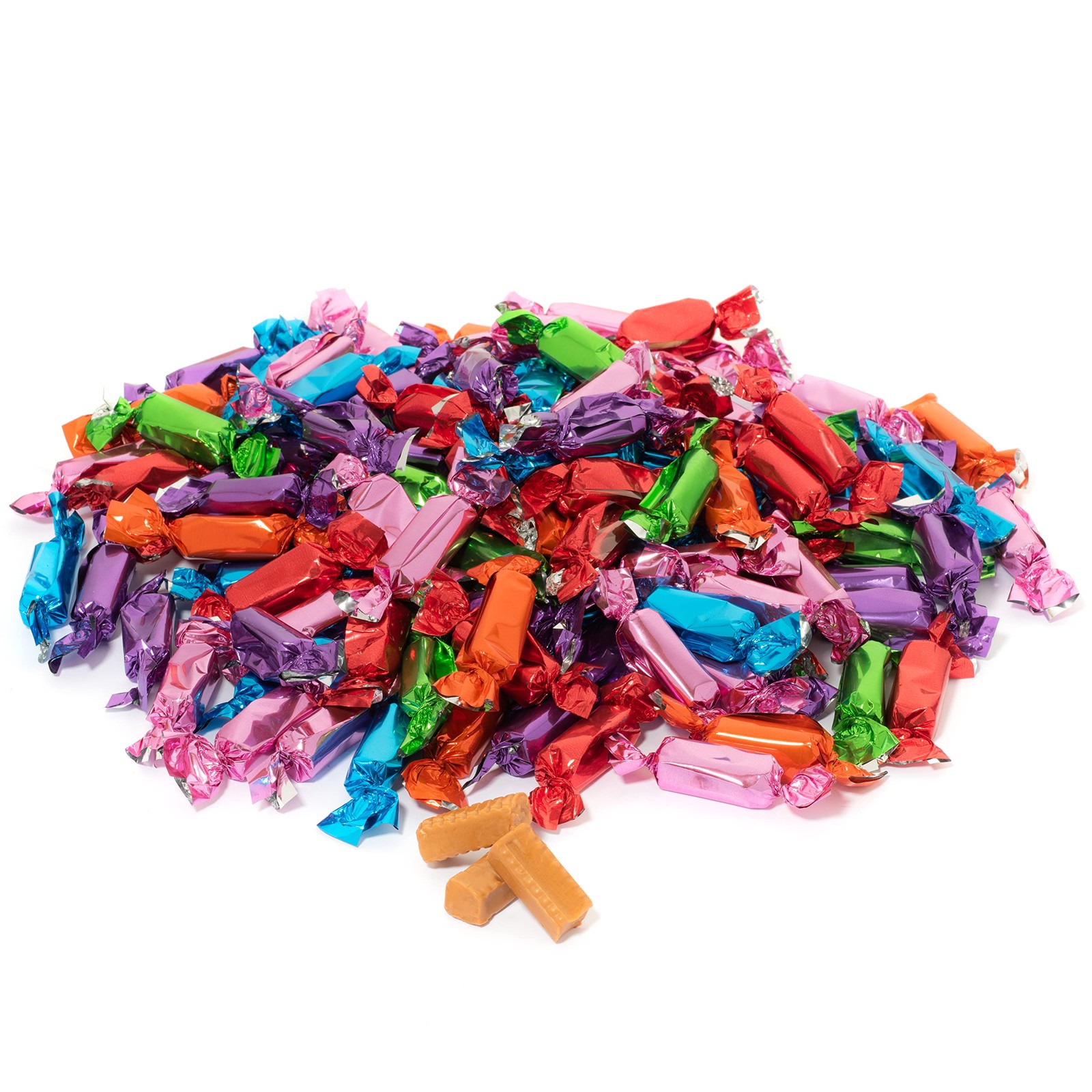 Assorted Color Wrapped Toffee Milk Caramels 2LB Bulk Candy 190 Pieces