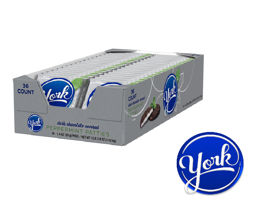 YORK Peppermint Patties Standard Bar 36-Pack (36 x 1.4 oz. bars) Bulk Value