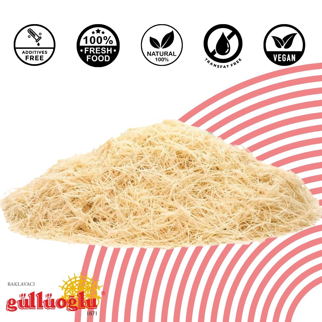 Dried & Shredded Kataifi – 150g – 0.33lb Kadayif Chopped Fillo Dough, Shredded
