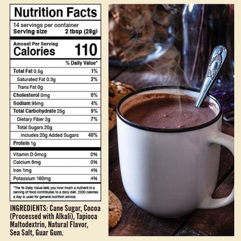 Double Decadent Dark Hot Chocolate Mix – Dairy-Free, Vegan, Plant Based, Gluten-