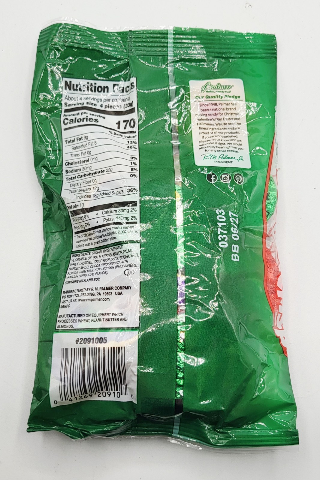 4 Bags Double Crisp Chocolate Christmas Candy 4.5oz Ea Chocolaty&Smooth Exp 6/27