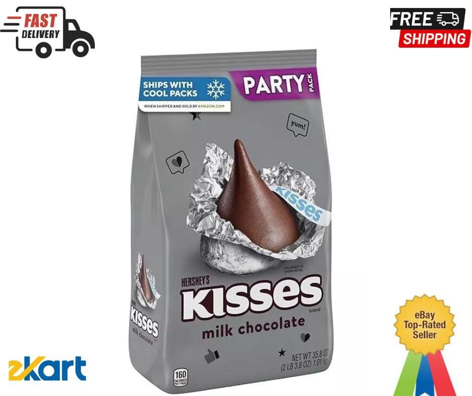 HERSHEYS KISSES Milk Chocolate Candy Party pack 35.8 oz Bag
