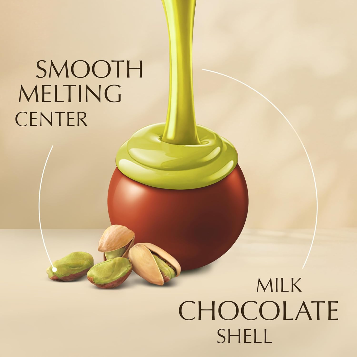 Lindt LINDOR Pistachio Milk Chocolate Candy Truffles, 8.5 Oz. Bag