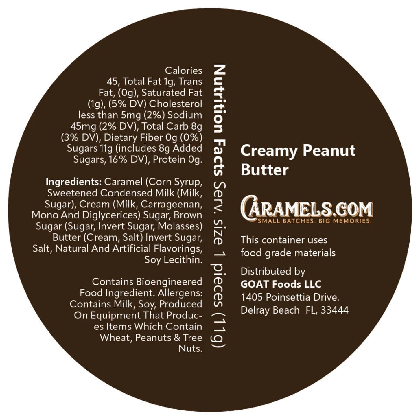 Caramels.com Chocolate Caramel Candy Brownie & Creamy Peanut Butter | Soft Ca…