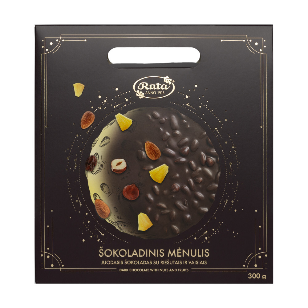 CHOCOLATE MOON Rounded Dark Chocolate Bar with Nuts and Fruit RUTA 300g 10.5oz