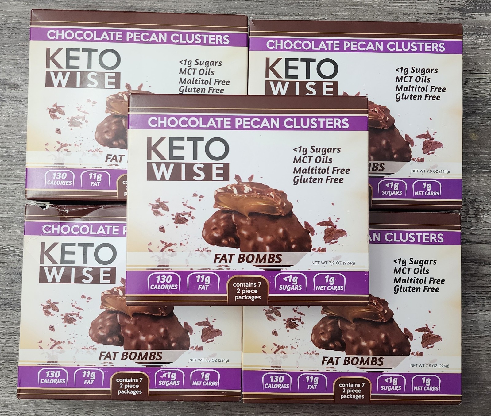 Keto Wise Fat Bombs Chocolate Pecan Cluster-Crispy Caramels-Gluten Free-Low Carb