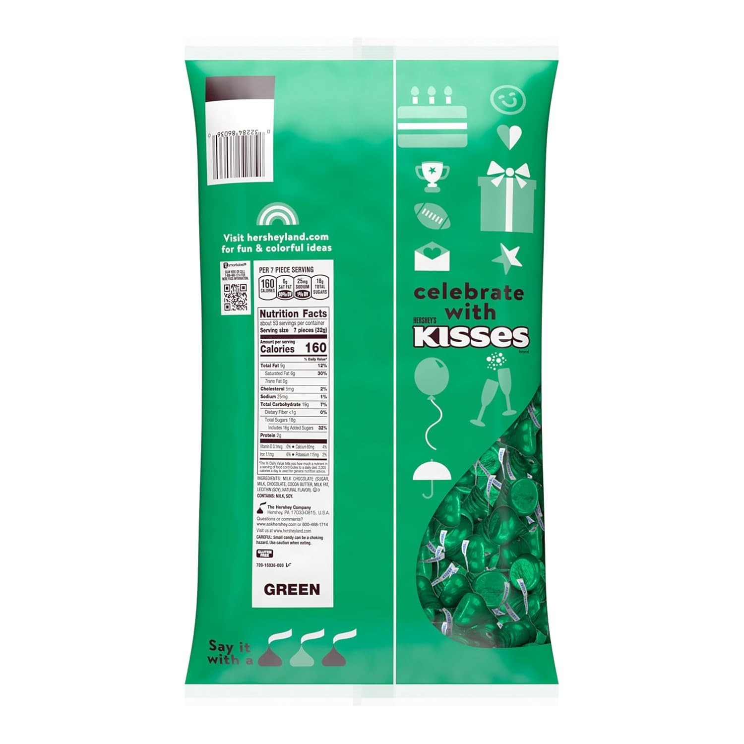 KISSES Milk Chocolate Candy for Celebrations, 60 oz