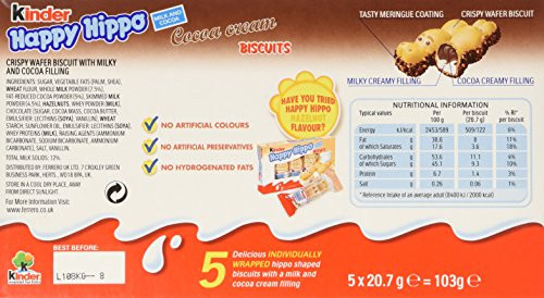 Kinder Happy Hippo – Cocoa, CASE, 10×20.7g x 5