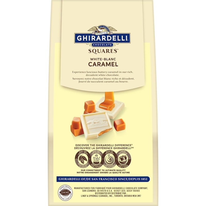 Lindt Caramel White Chocolate Squares Bag