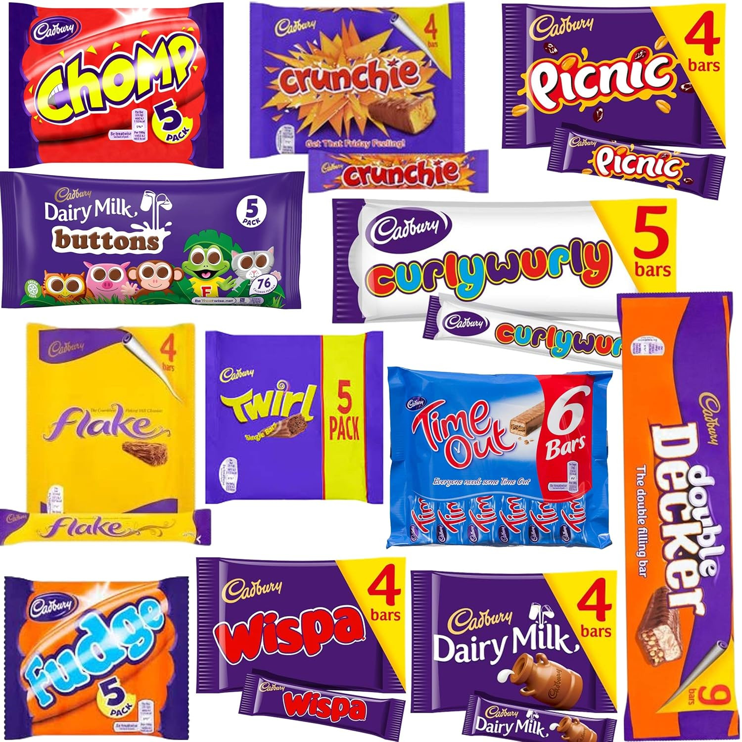 Cadbury Chocolate Gift Box 60 Bars Bulk Assorted Favourites UK Import
